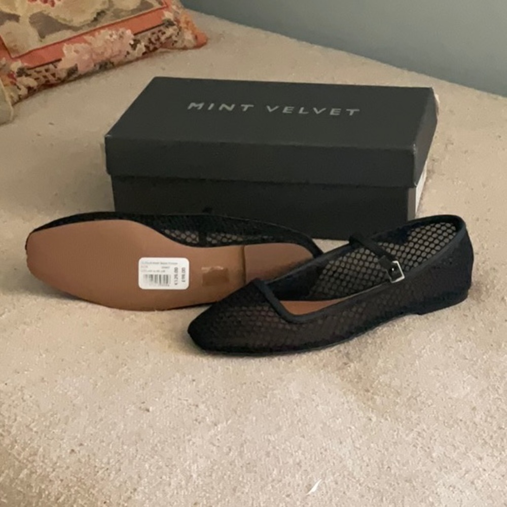 Mint Velvet Black Mesh Women's Shoes - Picture 2 of 2